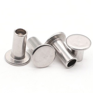 Rivets semi-tubulaires à tête plate fine en acier inoxydable 304 M2 M2.5 M3 M4 M5 M6 Rivets semi-tubulaires à demi-trou DIN7337 - Product Image 1