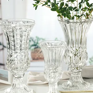 DESITA Factory Hot Sale Luxury Crystal Amber Glass Bud TALL Vase Wholesale For Table Centerpieces