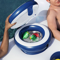 Bestway 43113 flotteurs pour piscine, anneau de flotteur gonflable pour 2 personnes avec boisson de stockage