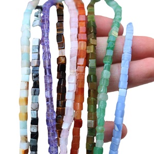 Cuentas espaciadoras <span class=keywords><strong>de</strong></span> cubo Natural, 4x4mm, cuarzo rosa, lapislázuli, piedras preciosas, cuentas cuadradas sueltas para fabricación <span class=keywords><strong>de</strong></span> joyas DIY, 38cm/hebra - Product Image 5