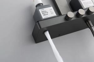 Ensemble <span class=keywords><strong>de</strong></span> robinetterie <span class=keywords><strong>de</strong></span> <span class=keywords><strong>douche</strong></span> murale thermostatique multifonctionnel avec jet, cascade, noyau <span class=keywords><strong>de</strong></span> valve en céramique, pour usage hôtelier, incluant <span class=keywords><strong>barre</strong></span> coulissante - Product Image 4
