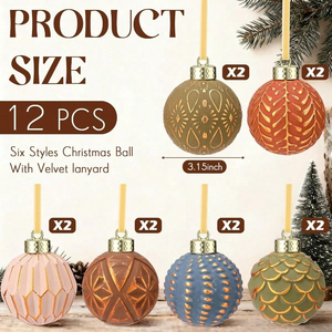 Ensemble d'ornements de Noël vintage, décorations rustiques de style farmhouse pour arbre de Noël, ornements suspendus incassables pour Noël - Product Image 1