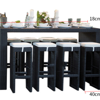 Ensemble de meubles de bar d'extérieur en rotin moderne et écologique pour la maison, les restaurants, les hôtels et la cuisine, chaises hautes de bar, tabourets, comptoirs
