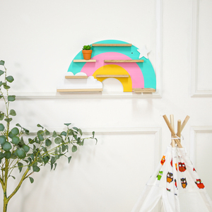 Étagère murale en bois pour enfants, boîte à tonalité et figurines auditives - Product Image 3