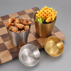 Ciotola Creativa in Acciaio Inox 304 per <span class=keywords><strong>Insalata</strong></span>/Salsa di Pomodoro, Contenitore per Condimenti, Snack e Bevande Fredde - Coppa per Patatine - Product Image 2