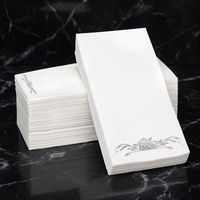 Serviettes jetables en Airlaid effet lin blanc avec logo personnalisé pour la restauration, les hôtels, les mariages, les traiteurs, OEM