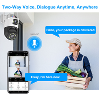 Caméra de sécurité sans fil à double objectif 4MP O-Kam, caméra PTZ extérieure compatible WiFi avec détection humaine, vision nocturne couleur