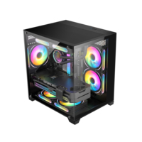 AntarcChill New Luxury Gaming Pc Case Tempered Glass Panel Aluminum Computer Case Mid Tower Mini ITX MATX Gaming Use Pc Cabinet