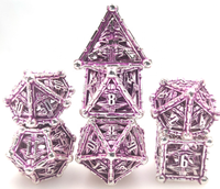 Oeil de dragon multicolore Jeu de dés creux en métal antique pour donjons et dragons
