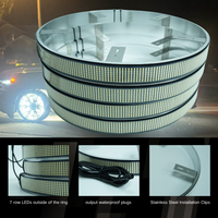 Feux LED pour jantes de camion, 17 pouces, 7 rangées, 4 pièces, 5376SMD, 240W, blanc, extérieur, IP68, étanche, contrôle par application