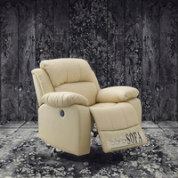 Sillón Reclinable Eléctrico de Diseño Japonés Moderno y Lujoso, de Cuero Sintético, con Masaje, Giratorio, Extensible, sin Brazos, Abierto