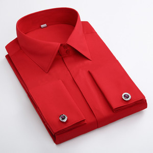 Oem thời trang mới 100% cotton twill vải rắn mỏng phù hợp với tùy chỉnh thực hiện Hidden nút nam ăn mặc áo sơ mi pháp Cuff Áo sơ mi - Product Image 6