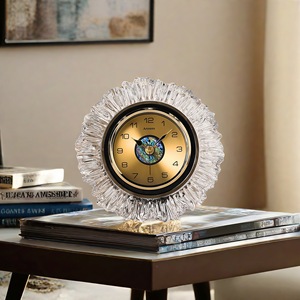 Creative Acrylic Desk <b>Clock</b> Circular Silent Quartz <b>Clock</b> Decorative Home <b>Table</b> <b>Clock</b> Simple Design Night Light Feature - Product Image 3