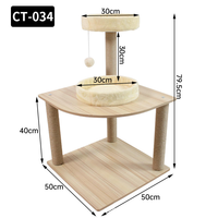 Arbre à chat de luxe écologique Manji Factory pour petits animaux, en bois et plastique durables, griffoir interactif pour animaux de compagnie