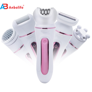 ANBOLIFE-Afeitadora eléctrica 5 en 1 para mujer, kit de depiladora recargable por USB, pantalla LED, cabezales de exfoliación para masaje - Product Image 6