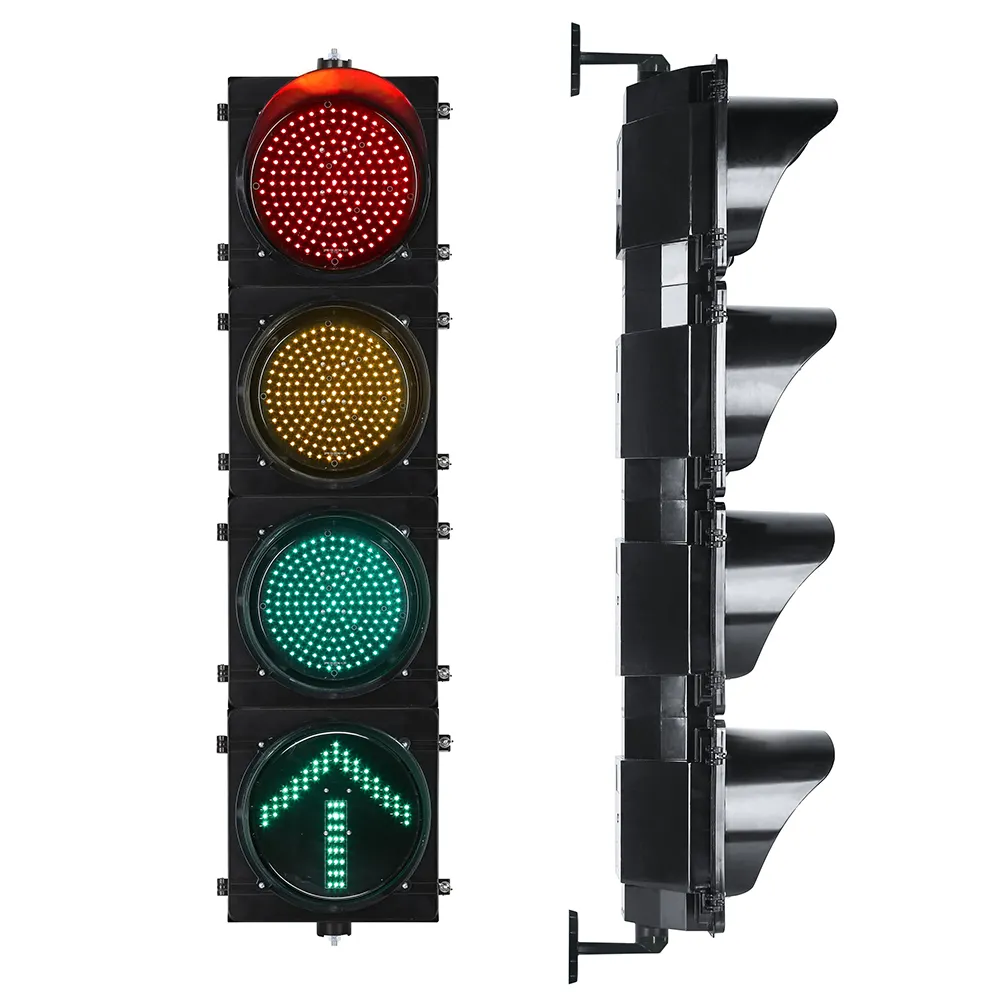 Lampu sinyal lalu lintas semaforo 200mm 300mm kualitas tinggi untuk jalan Crossroad lampu lalu lintas led multiwarna IP65