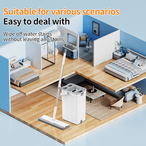 Serpillère écologique la plus vendue en gros avec seau auto-essoreur, 2 têtes de serpillère incluses, nettoyage multifonctionnel pour la maison et le bureau - Product Image 6