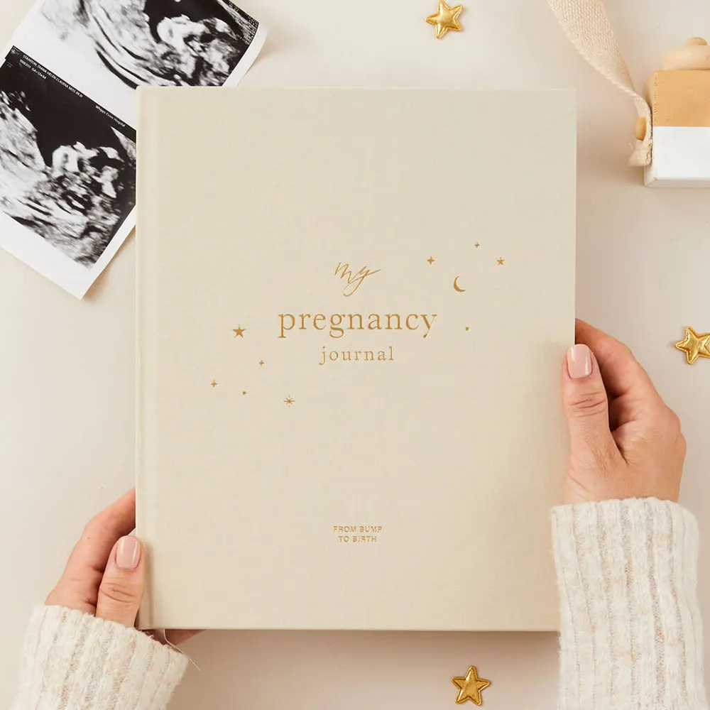 individuelles logo schwangerschaftstagestageaufforderung geschenk leinen festeinschlag tagebuch agenda tagebuch notizbuch