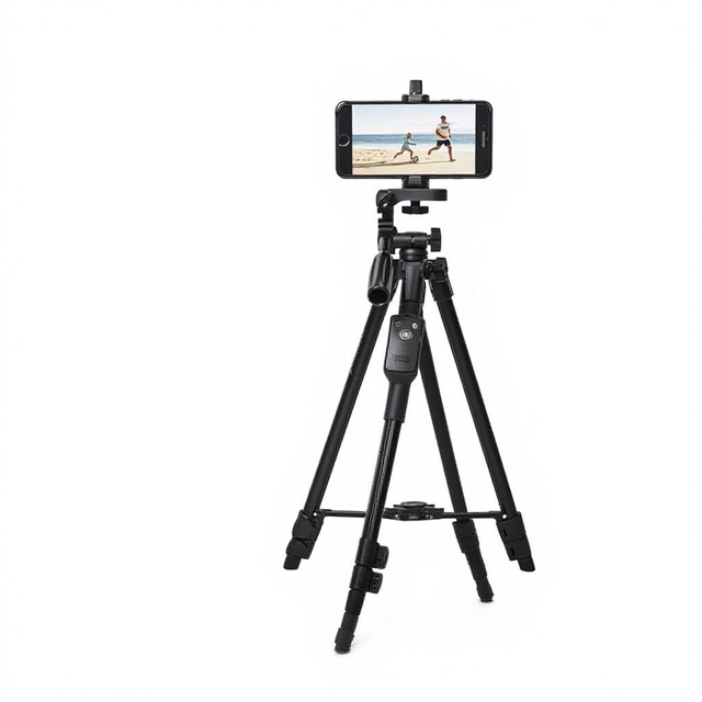 Yunteng 5208 Aluminum Alloy Mobile Phone Tripod-Portable Photography Vlog Stand for Remote Control 2kg Load Capacity