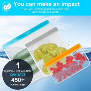 Bolsas Reutilizables para Congelador, Aptas para Lavavajillas, a Prueba de Fugas, Bolsas de Almacenamiento de Alimentos con Diseño Moderno, Bolsas de PET para Almacenamiento de Alimentos y Organización del Hogar - Product Image 4