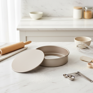 Teglia Rotonda Antiaderente con Fondo Rimovibile in Acciaio al Carbonio per Torte, <span class=keywords><strong>Pizza</strong></span> e Dolci da Cucina - Product Image 1