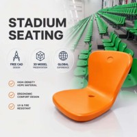 Siège de stade Shell-E W430 D417 H347mm en PEHD moulé par soufflage, chaise de tribune à installation murale verticale, couleur et logo personnalisables