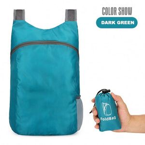 Custom Logo Foldable Polyester Waterproof Big Outdoor Unisex Colorful Expandable Folding Travel Bag Sports School <b>Backpack</b> - Product Image 6