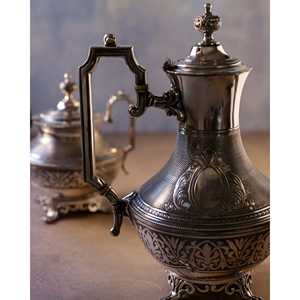 Daniele F. French Silver <b>Metal</b> Tea Set with Elegant <b>Kettle</b> and Pot for Tea Lovers - Product Image 5