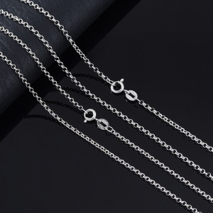 Venta al por mayor de collar de cadena Figaro de plata esterlina 925 para mujeres y hombres collar de cadena Figaro de corte de diamante - Product Image 4