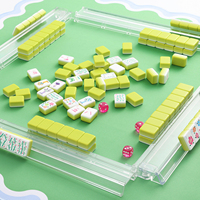Ensemble complet de Mahjong Floral Vert Pomme USA STOCK, 160 tuiles, accessoires complets, cadeau de Noël