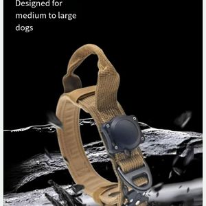 Nouveau collier tactique imperméable pour chiens de taille moyenne à grande, en polyester durable, avec positionnement Airtag, style simple, imprimé - Product Image 3