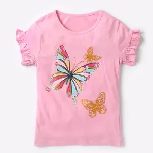 新款高品质定制小女孩儿童夏季时尚设计师T恤儿童