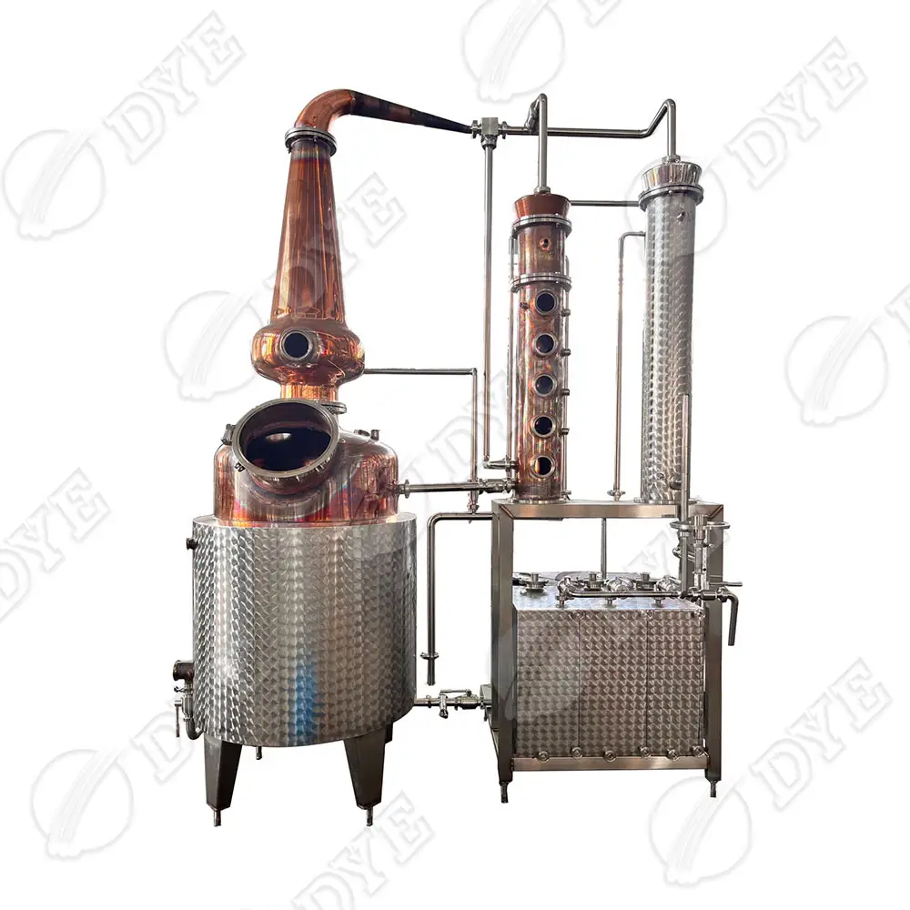 DYE Alembic Distillery Equipment Copper Still Column Distilled Whiskey Production Line Alcohol Distiller