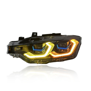 Faro Auto SJC per <span class=keywords><strong>BMW</strong></span> Serie 3 F30 F31 F35 12-18 Retrofit Stile Lente Laser <span class=keywords><strong>X5</strong></span> G05 Doppio Colore Giallo Bianco DRL Luci con Interruttore - Product Image 4