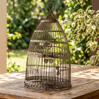 Cage à oiseaux en fil de fer écologique à motif animalier antique