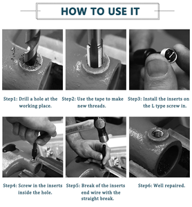 Caja de almacenamiento de plástico personalizada M10x1.5, juego de herramientas de reparación de automóviles, inserto de rosca de alambre, herramienta de reparación de rosca interna - Product Image 5