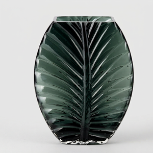 แจกันแก้วทรงทันสมัยพร้อมลวดลายใบไม้ตกแต่งอย่างมีศิลปะ - Product Image 1