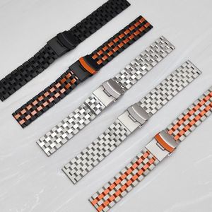 Bracelet de montre de luxe à sept maillons en <span class=keywords><strong>acier</strong></span> inoxydable, bicolore, universel 22 mm pour montre connectée, idéal pour le style professionnel - Product Image 2