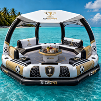 Plateforme flottante gonflable pour les supporters de football, grande île flottante pour regarder et se détendre