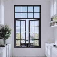 Ventanas interiores de estilo francés personalizadas, vidrio largo Hong envejecido con arco redondeado para cocina, dormitorio, nivel de piso, estilo abierto fijo