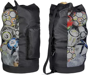 Heavy Duty XL Soccer Mesh Equipment Ball tasche mit verstellbarem Schulter gurt und übergroßem Front taschen design für das Training