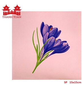 Carte de vœux 3D pop-up faite à la main avec un panier de tulipes multicolores 15x15cm, cadeau pour elle, pour sa mère - Product Image 3