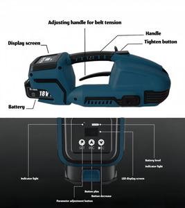 Bán tự động đóng đai máy màu xanh lá cây kết hợp hộp tự động đóng đai và Taping máy với 4000mAh pin - Product Image 3