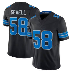 Jersey Sepak Bola USA 0 Gibbs 97 Hutchinson 16 Jared Goff 14 St Brown 20 Sanders 58 Sewell 5 Montgomery Kaos Jersey Jahitan - Product Image 6