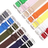 Bracelet de montre en nylon tissé Perlon, ceinture en toile, poignet en tissu résistant à la transpiration, 14/16/18/20/22mm