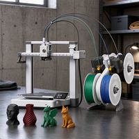 Mesin Printer 3D Bamboo Lab A1 Combo Kalibrasi Otomatis Penuh Presisi Tinggi Perataan Otomatis PLA USB/Wifi 500mm/s Multi-Warna