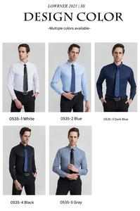 Trajes Casuales de Negocios <span class=keywords><strong>para</strong></span> <span class=keywords><strong>Hombre</strong></span>, Corte Slim, Camisa <span class=keywords><strong>Blanca</strong></span> de Manga Larga con Logotipo Bordado Personalizado, Cierre de un Solo Botón, <span class=keywords><strong>Ropa</strong></span> Social Masculina - Product Image 5