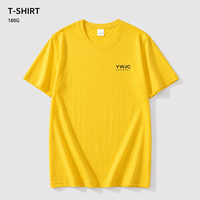 T-shirt Homme Personnalisé YWJC GARMENT – Vente en Gros, Logo Personnalisé, Coton Polyester 180G, Coupe Ample, Manches Longues, Col Rond, Couleur Unie Jaune, Respirant
