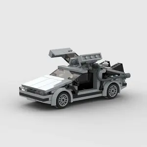 Delorean de vuelta al futuro MOC Speed Champions bloques de construcción ciudad deportes carreras vehículo DIY ladrillos juguetes regalo de Navidad