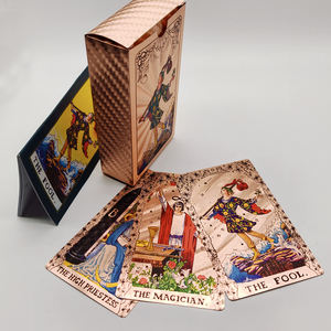 Rosa rosa Oracle mazzo di carte impermeabile lamina d'oro tarocchi di plastica carte divinazione misterioso <span class=keywords><strong>gioco</strong></span> da tavolo per l'applicazione della famiglia - Product Image 3